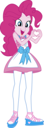 Size: 3543x10199 | Tagged: safe, artist:marcorulezzz, pinkie pie, equestria girls, g4, my little pony equestria girls: better together, the craft of cookies, apron, clothes, cute, diapinkes, female, happy, heart hands, pantyhose, skirt, smiling, solo
