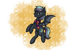 Size: 2500x1600 | Tagged: safe, artist:aselita selter, oc, oc only, bat pony, pony, clothes, glasses, scarf, shackles