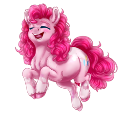 Size: 3120x3000 | Tagged: safe, artist:gaelledragons, pinkie pie, earth pony, pony, g4, female, happy, high res, mare, pronking, simple background, solo, transparent background