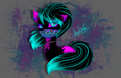 Size: 2800x1800 | Tagged: safe, alternate version, artist:aselita selter, oc, oc only, pony, bust, looking at you, neon, portrait