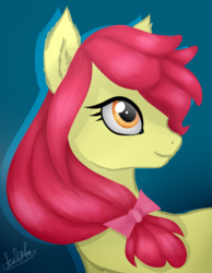 Size: 1400x1800 | Tagged: safe, artist:aselita selter, apple bloom, earth pony, pony, g4, bust, female, portrait, solo