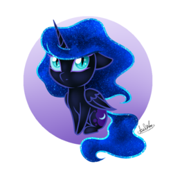 Size: 1500x1500 | Tagged: safe, artist:aselita selter, nightmare moon, pony, g4, chibi, cute, female, moonabetes, solo