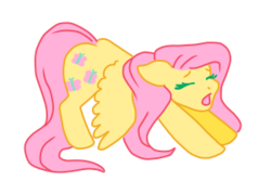 Size: 300x200 | Tagged: safe, artist:guidomista, derpibooru exclusive, fluttershy, pegasus, pony, g4, chibi, cute, female, mare, shyabetes, simple background, solo, stretching, transparent background, yawn
