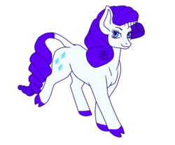 Size: 600x500 | Tagged: safe, artist:guidomista, derpibooru exclusive, rarity, pony, unicorn, g4, cloven hooves, curls, curly hair, curly mane, eyelashes, female, full body, hooves, horn, leonine tail, long eyelashes, looking at you, mare, purple mane, simple background, solo, transparent background