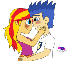 Size: 1024x882 | Tagged: safe, artist:stella-exquisa, flash sentry, sunset shimmer, equestria girls, g4, female, male, ship:flashimmer, shipping, straight