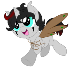 Size: 1024x940 | Tagged: safe, artist:crystal-tranquility, oc, oc only, oc:blank, pony, unicorn, colt, fake wings, male, simple background, solo, transparent background
