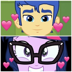 Size: 3464x3464 | Tagged: safe, edit, flash sentry, sci-twi, twilight sparkle, equestria girls, g4, my little pony equestria girls: friendship games, comments locked down, female, high res, male, ship:flashlight, ship:sci-flash, shipping, shipping domino, shipping war in the comments, straight
