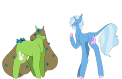 Size: 11219x7293 | Tagged: safe, alternate version, artist:sunnyclementines, fluttershy, trixie, earth pony, pony, g4, alternate universe, earth pony fluttershy, female, lesbian, race swap, shipping, trixieshy