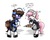 Size: 2048x1638 | Tagged: safe, artist:sugar morning, oc, oc:bizarre song, oc:sugar morning, blushing, clothes, cookie, crossdressing, embarrassed, female, food, maid, male, mare, milk, ship:sugarre, stallion