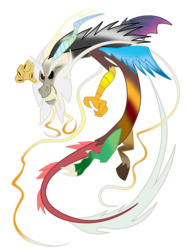 Size: 1200x1600 | Tagged: safe, artist:that-one-leo, discord, draconequus, g4, male, rainbow power, rainbow power-ified, simple background, transparent background, vector