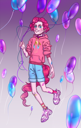 Size: 1475x2341 | Tagged: safe, artist:lushni, pinkie pie, human, g4, bubble berry, humanized, male, pony coloring, rule 63, shoes, sneakers, solo, tailed humanization