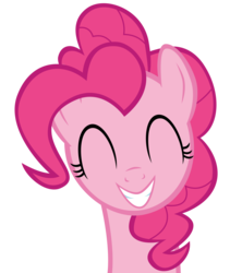 Size: 9895x11750 | Tagged: safe, artist:ace play, pinkie pie, earth pony, pony, g4, ^^, absurd resolution, bust, cute, diapinkes, eyes closed, female, grin, mare, simple background, smiling, smiling at you, solo, transparent background, vector