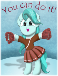 Size: 2550x3300 | Tagged: safe, artist:php124, lighthoof, earth pony, pony, 2 4 6 greaaat, g4, cheerleader, cheerleader outfit, clothes, encouragement, female, high res, pom pom, solo, starry eyes, wingding eyes
