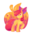 Size: 2460x2458 | Tagged: safe, artist:chiptoony, apple bloom, earth pony, pony, g4, abstract background, adorabloom, apple, blank flank, bow, colored pupils, cute, eye clipping through hair, female, filly, food, hair bow, high res, solo