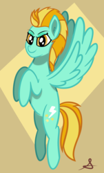 Size: 2845x4695 | Tagged: safe, artist:sponeoupartan, lightning dust, pegasus, pony, g4, flying, solo
