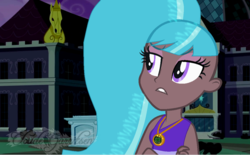 Size: 1024x633 | Tagged: safe, artist:irminafan, human, equestria girls, g4, barely eqg related, bliss (powerpuff girls 2016), canterlot high, clothes, crossed arms, crossover, equestria girls style, equestria girls-ified, female, jewelry, necklace, ponytail, solo, the powerpuff girls