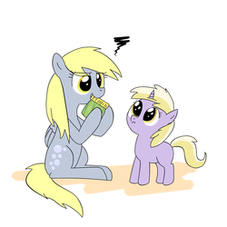 Size: 1700x1700 | Tagged: safe, artist:majupaju, derpy hooves, g4, cute, food, open mouth, pickle