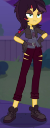 Size: 929x2342 | Tagged: safe, edit, edited screencap, screencap, sunset shimmer, costume conundrum, costume conundrum: sunset shimmer, equestria girls, equestria girls series, g4, spoiler:eqg series (season 2), clothes, costume, cropped, scared, vampire shimmer