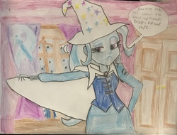 Size: 3007x2287 | Tagged: safe, artist:thedemonkiller1, trixie, equestria girls, g4, high res, traditional art