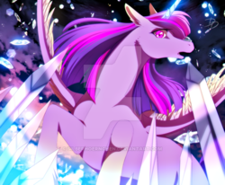Size: 600x494 | Tagged: safe, artist:silberhoernchen, twilight sparkle, alicorn, pony, g4, colored wings, crystal, deviantart watermark, female, gradient wings, hoers, obtrusive watermark, solo, twilight sparkle (alicorn), watermark, wings