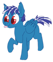 Size: 384x453 | Tagged: safe, artist:anonymous, oc, oc only, oc:evening mist, pegasus, pony, 4chan, :p, colt, drawthread, male, pegasus oc, solo, tongue out