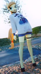 Size: 1080x1920 | Tagged: safe, artist:dashie116, oc, oc only, oc:cream heart, earth pony, anthro, 3d, anthro oc, clothes, female, mare, shoes, solo, source filmmaker, sweater