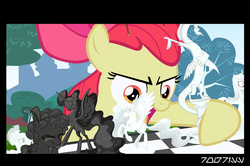 Size: 640x426 | Tagged: safe, edit, edited screencap, editor:teren rogriss, screencap, apple bloom, cozy glow, discord, nightmare moon, princess cadance, princess celestia, alicorn, earth pony, pegasus, pony, g4, the cutie pox, armor, chess, chess piece, female, filly, foal, grin, guard, guard armor, hooves, horn, mare, open mouth, royal guard, royal guard armor, smiling, solo, spread wings, wings