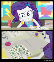Size: 640x741 | Tagged: safe, edit, edited screencap, editor:teren rogriss, screencap, princess celestia, rarity, alicorn, pony, equestria girls, equestria girls series, g4, the other side, comic, counterfeit, female, grin, horn, mare, screencap comic, smiling, solo