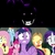 Size: 2560x2560 | Tagged: safe, edit, edited screencap, screencap, applejack, fluttershy, pinkie pie, rainbow dash, rarity, twilight sparkle, alicorn, pony, g4, season 9, the beginning of the end, 3d, animatronic, comparison, crossover, five nights at freddy's, floppy ears, high res, nightmare fuel, purple, qxr, scott cawthon, shadow bonnie, sharp teeth, shrunken pupils, source filmmaker, teeth, terrified, the special strike, the special strike rebellion, thehottest dog, twilight sparkle (alicorn)