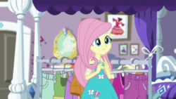 Size: 800x450 | Tagged: safe, screencap, fluttershy, rarity, costume conundrum, equestria girls, equestria girls series, g4, spoiler:choose your own ending (season 2), spoiler:eqg series (season 2), animated, bed, cloth, clothes, costume conundrum: rarity, female, geode of fauna, geode of shielding, gif, glasses, looking at someone, magical geodes, measuring, measuring tape, moving, pillow, rarity's bedroom, rarity's glasses, squeeze