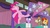 Size: 1920x1080 | Tagged: safe, screencap, cranky doodle donkey, pinkie pie, sunburst, twilight sparkle, alicorn, pony, a trivial pursuit, g4, bipedal, floppy ears, standing, standing on one leg, twilight sparkle (alicorn)