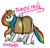 Size: 685x657 | Tagged: safe, artist:toastdurr, oc, oc only, pony, unicorn, bread, clothes, costume, food, frown, horn, rainbow hair, simple background, solo, toast, transparent background, unicorn oc