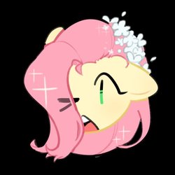 Size: 800x800 | Tagged: safe, artist:snowillusory, fluttershy, pegasus, pony, g4, bust, chibi, female, solo