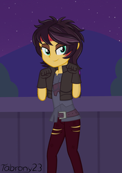Size: 1200x1700 | Tagged: safe, artist:tabrony23, sunset shimmer, costume conundrum, costume conundrum: sunset shimmer, equestria girls, g4, my little pony equestria girls: better together, bedroom eyes, clothes, costume, female, gloves, looking at you, show accurate, solo, vampire shimmer, wig