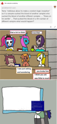 Size: 1196x2572 | Tagged: safe, artist:ask-luciavampire, oc, earth pony, pegasus, pony, unicorn, vampire, vampony, tumblr:the-vampire-academy, 1000 hours in ms paint, ask, school, tumblr