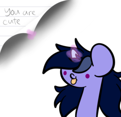 Size: 1592x1536 | Tagged: safe, artist:php142, oc, oc only, oc:purple flix, pony, unicorn, :p, magic, male, paper, simple background, solo, text, tongue out, transparent background