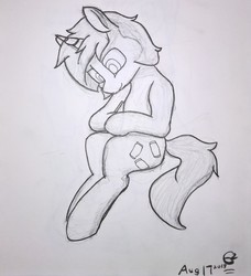 Size: 2477x2714 | Tagged: safe, artist:expression2, oc, oc only, oc:fizzy pop, pony, convention:alicon, high res, solo, traditional art