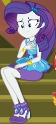 Size: 372x823 | Tagged: safe, screencap, rarity, costume conundrum, equestria girls, g4, my little pony equestria girls: better together, clothes, cropped, female, geode of shielding, iphone, magical geodes, offscreen character, pencil skirt, rarity peplum dress, skirt, smiling, solo focus, sunset's apartment