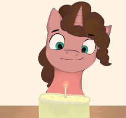 Size: 2143x2005 | Tagged: safe, artist:sapphmod, oc, oc only, oc:banana pie, pony, cake, food, happy birthday, high res, solo