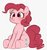 Size: 985x1042 | Tagged: safe, artist:manachaaaaaaaa, pinkie pie, earth pony, pony, g4, :o, cute, diapinkes, female, mare, open mouth, simple background, sitting, solo, underhoof, white background