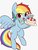 Size: 985x1313 | Tagged: safe, artist:manachaaaaaaaa, rainbow dash, pegasus, pony, g4, cake, cute, dashabetes, female, food, jewelry, looking at you, mare, necklace, open mouth, simple background, smiling, solo, white background