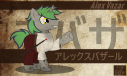 Size: 5000x3000 | Tagged: safe, artist:temerdzafarowo, oc, oc only, oc:alex wazar, pony, unicorn, samurai, solo