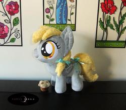 Size: 1280x1120 | Tagged: safe, artist:purplenebulastudios, derpy hooves, pony, g4, female, filly, food, irl, muffin, photo, plushie, solo