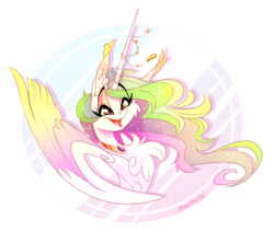 Size: 2152x1812 | Tagged: safe, artist:marbola, princess celestia, alicorn, pony, g4, chest fluff, female, mare, smiling, solo