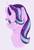 Size: 732x1092 | Tagged: safe, artist:nyota71, starlight glimmer, pony, unicorn, g4, bust, cute, ear fluff, female, portrait, purple eyes, shiny, simple background, smiling, solo