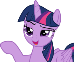 Size: 6430x5438 | Tagged: safe, artist:uigsyvigvusy, twilight sparkle, alicorn, pony, 2 4 6 greaaat, g4, absurd resolution, female, mare, open mouth, raised eyebrow, raised hoof, simple background, smiling, smug, smuglight sparkle, solo, transparent background, twilight sparkle (alicorn), vector