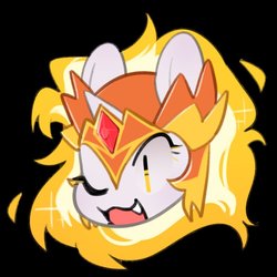 Size: 800x800 | Tagged: safe, artist:snowillusory, daybreaker, alicorn, pony, g4, bust, catasterism, chibi, female, one eye closed, solo, wink