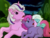 Size: 708x540 | Tagged: safe, screencap, ember (g1), twilight, earth pony, pony, unicorn, g1, rescue at midnight castle, bow, female, filly, mare, open mouth, surprised, tail bow