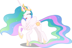 Size: 10000x6703 | Tagged: safe, artist:dashiesparkle, artist:fruft, princess celestia, alicorn, pony, a royal problem, g4, .svg available, absurd resolution, cute, cutelestia, cutie mark, eyes closed, female, mare, open mouth, simple background, solo, transparent background, vector