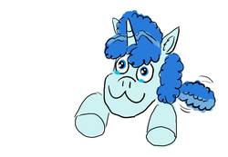 Size: 1300x900 | Tagged: safe, artist:horsesplease, party favor, pony, g4, :3, behaving like a dog, crying, doggie favor, labradoodle, paint tool sai, tears of joy